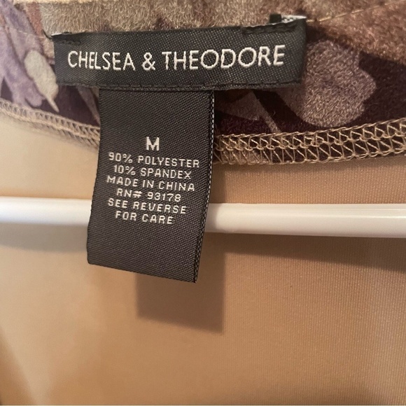 Chelsea & Theodore Faux Suede Brown Floral Jacket Womens Size M -Brown Tan Ivory - Picture 11 of 12